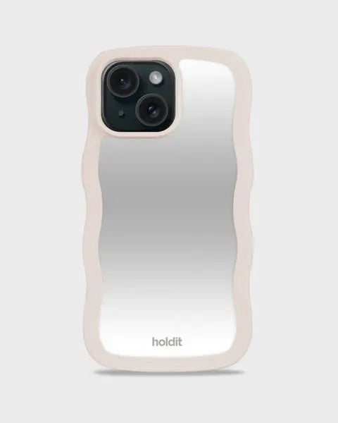 Holdit Telefonskal Wavy iPhone 15/14/13 - Beige/Spegel - Travels And Bags