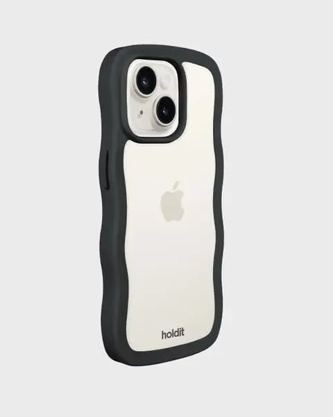 Holdit Telefonskal Wavy iPhone 15/14/13 - Svart/Transaprent - Travels And Bags