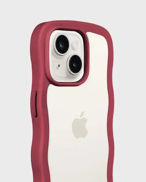 Holdit Telefonskal Wavy iPhone 15/14/13 - Röd/Transparent - Travels And Bags