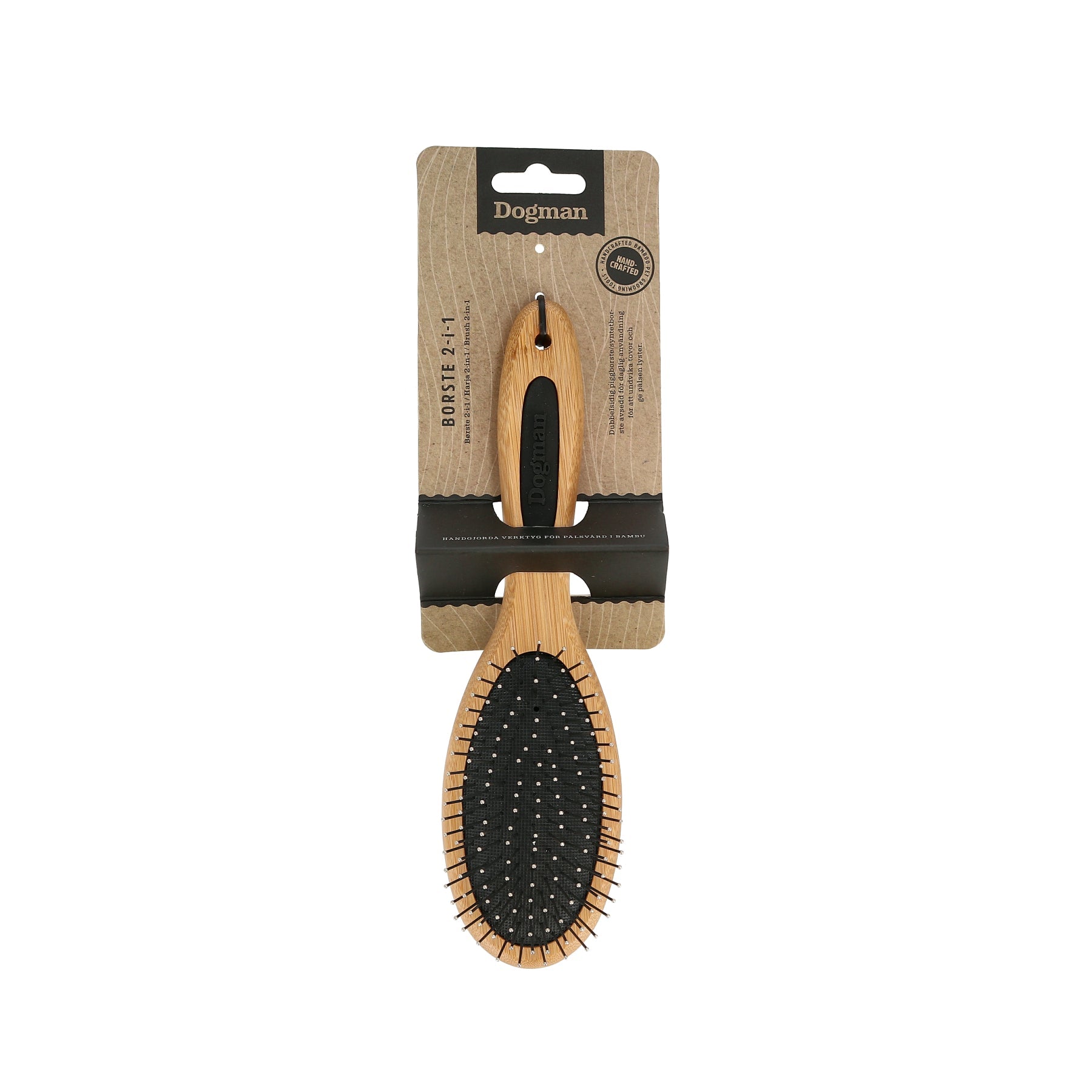 Dogman Borste 2-i-1 Bamboo M