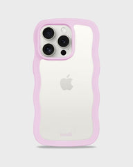 Holdit Telefonskal Wavy iPhone 14 Pro - Lila/Transparent