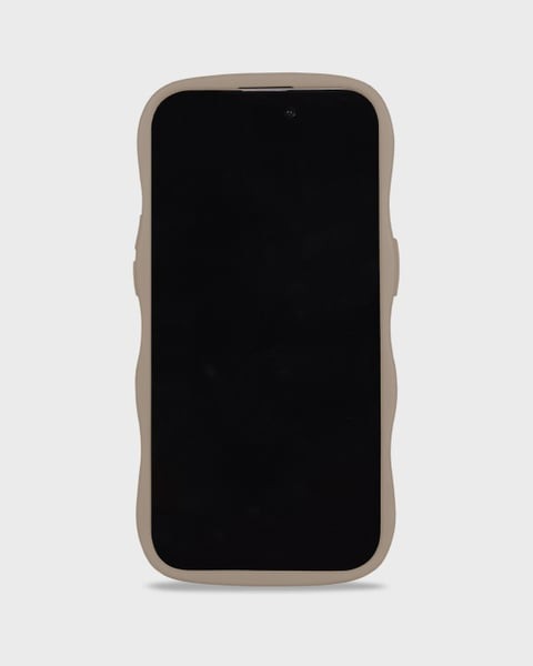 Holdit Telefonskal Wavy iPhone 14 Pro - Ljusbrun/Transparent - Travels And Bags