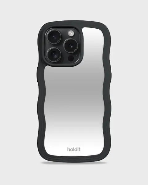 Holdit Telefonskal Wavy iPhone 14 Pro - Svart/Spegel - Travels And Bags