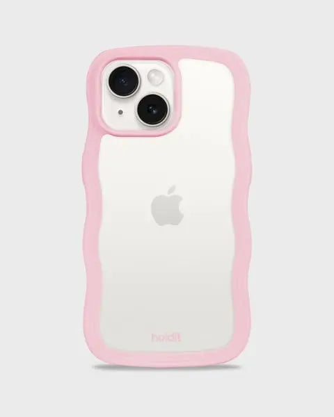 Holdit Telefonskal Wavy iPhone 15 Plus/14 Plus - Rosa/Transparent - Travels And Bags