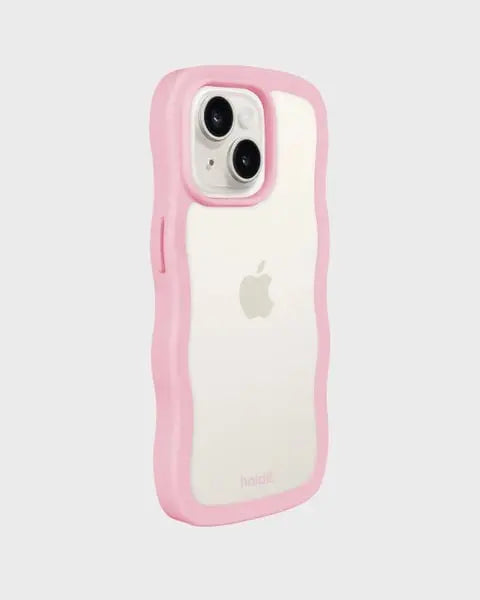 Holdit Telefonskal Wavy iPhone 15 Plus/14 Plus - Rosa/Transparent - Travels And Bags