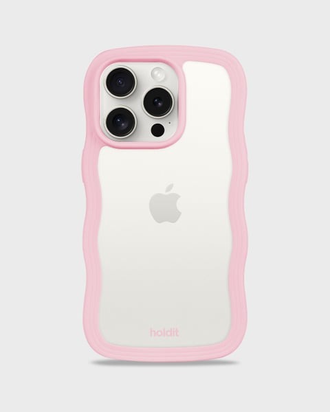 Holdit Telefonskal Wavy iPhone 15 Pro - Rosa/Transparent - Travels And Bags