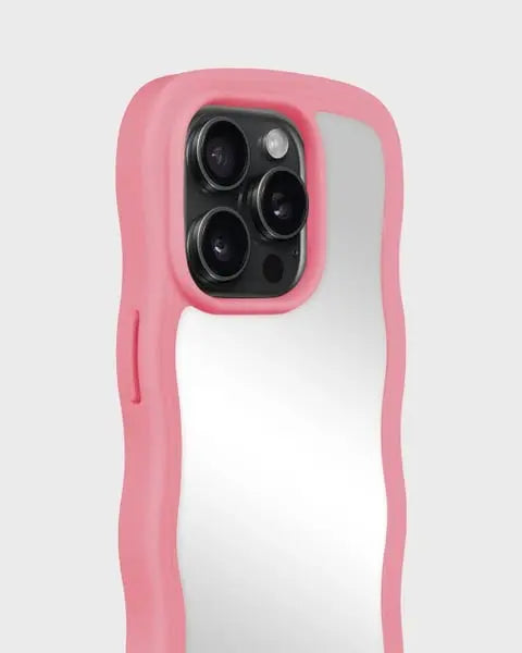 Holdit Telefonskal Wavy iPhone 15 Pro - Rosa/Spegel - Travels And Bags