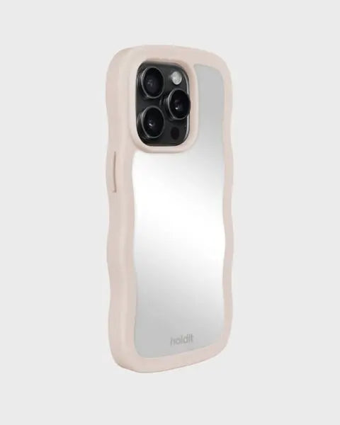 Holdit Telefonskal Wavy iPhone 15 Pro - Beige/Spegel - Travels And Bags
