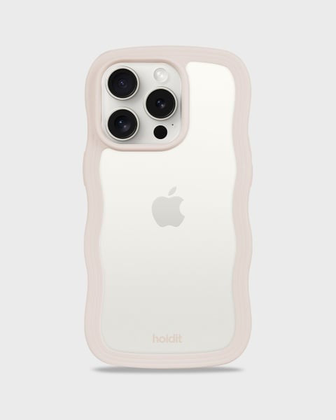 Holdit Telefonskal Wavy iPhone 15 Pro - Beige/Transparent - Travels And Bags