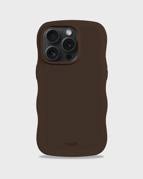 Holdit Telefonskal Wavy iPhone 15 Pro - Mörkbrun - Travels And Bags