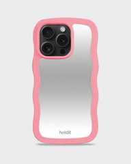 Holdit Telefonskal Wavy iPhone 15 Pro - Rosa/Spegel
