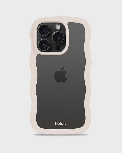 Holdit Telefonskal Wavy iPhone 15 Pro - Beige/Transparent - Travels And Bags