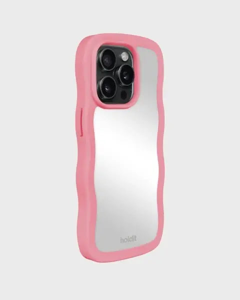 Holdit Telefonskal Wavy iPhone 15 Pro - Rosa/Spegel - Travels And Bags