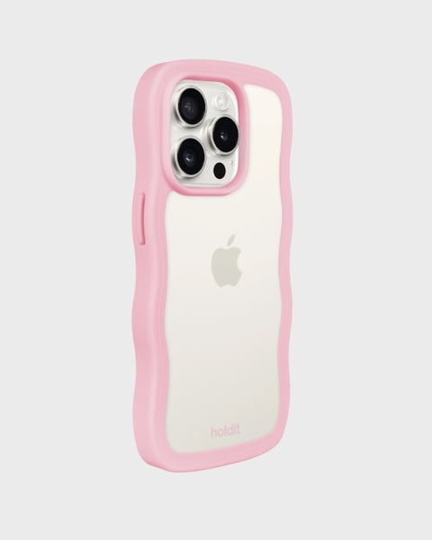 Holdit Telefonskal Wavy iPhone 15 Pro - Rosa/Transparent - Travels And Bags