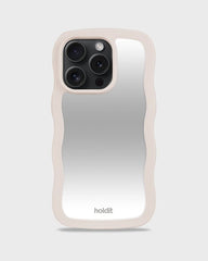 Holdit Telefonskal Wavy iPhone 15 Pro - Beige/Spegel
