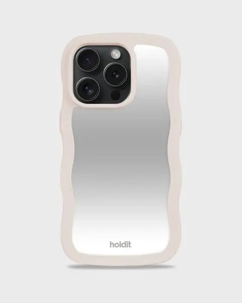 Holdit Telefonskal Wavy iPhone 15 Pro Max - Beige/Spegel - Travels And Bags