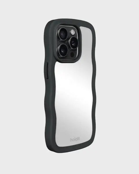 Holdit Telefonskal Wavy iPhone 15 Pro Max - Svart/Spegel - Travels And Bags
