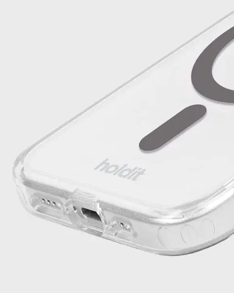 Holdit Telefonskal MagSafe iPhone 15/14/13 - Transparent/Grå - Travels And Bags
