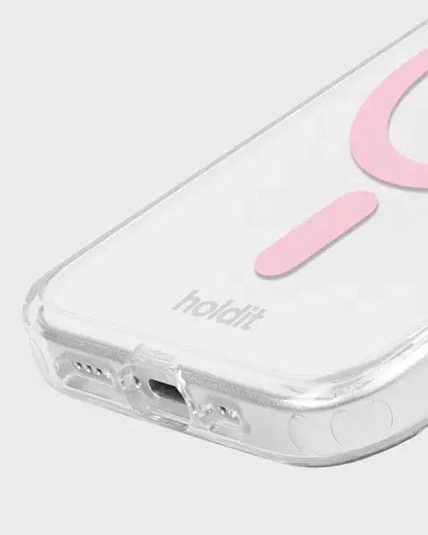 Holdit Telefonskal MagSafe iPhone 15/14/13 - Transparent/Rosa - Travels And Bags