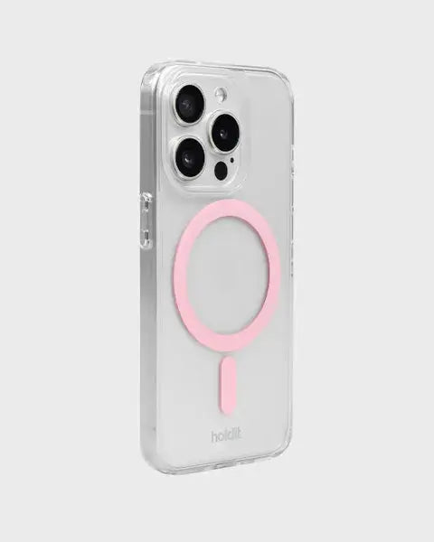 Holdit Telefonskal MagSafe iPhone 15 Pro - Transparent/Rosa - Travels And Bags