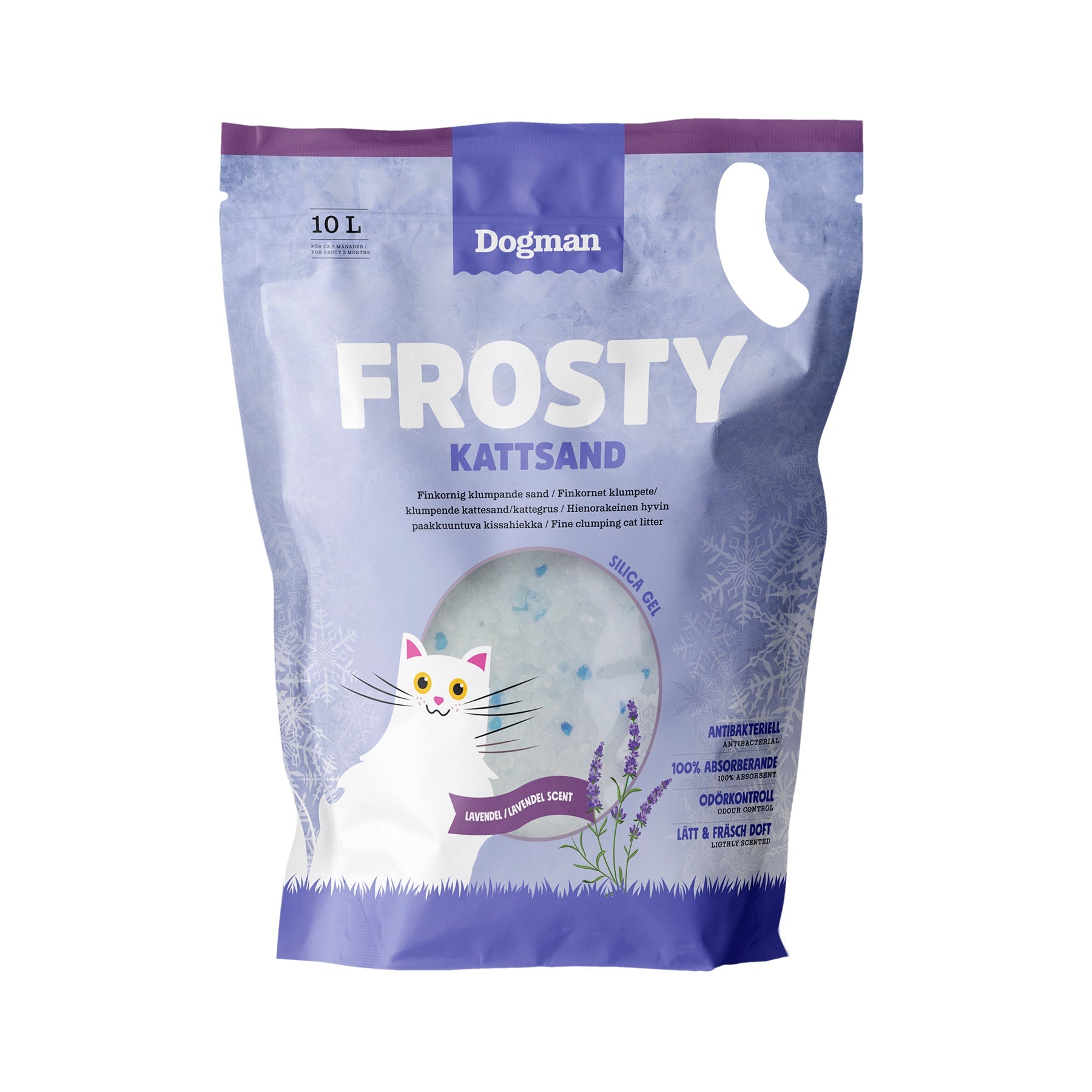 Dogman Frosty Kattsand Lavendel 10l