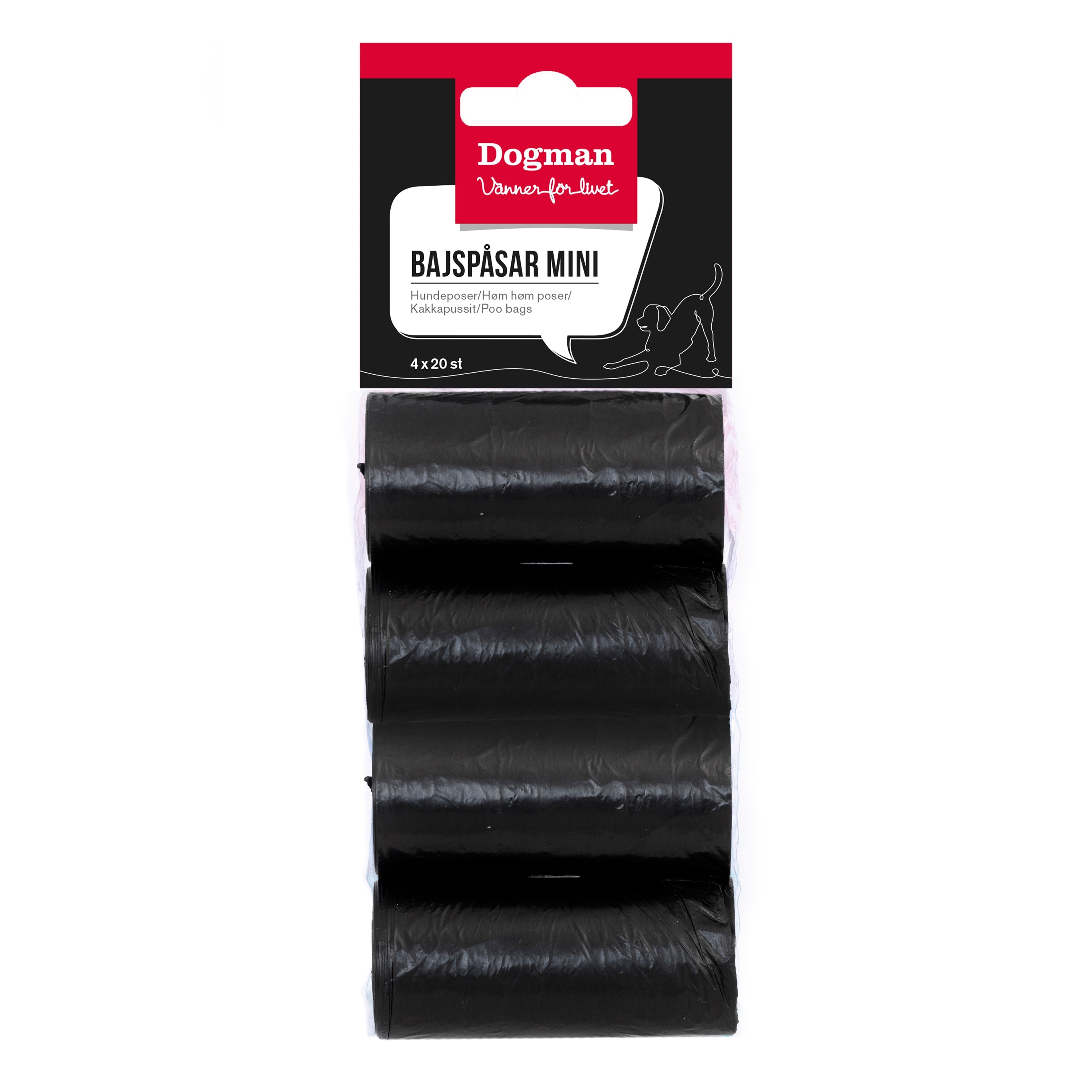 Dogman Bajspåsar Mini Svarta 4x20p