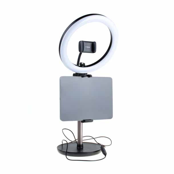 FIXED LED Ring Desktop Tripod Tablet-/Telefonställ Svart - Travels And Bags