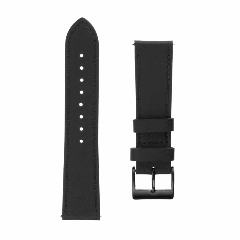 FIXED Äkta läderrem för Smartwatch Universal 22 mm Svart - Travels And Bags
