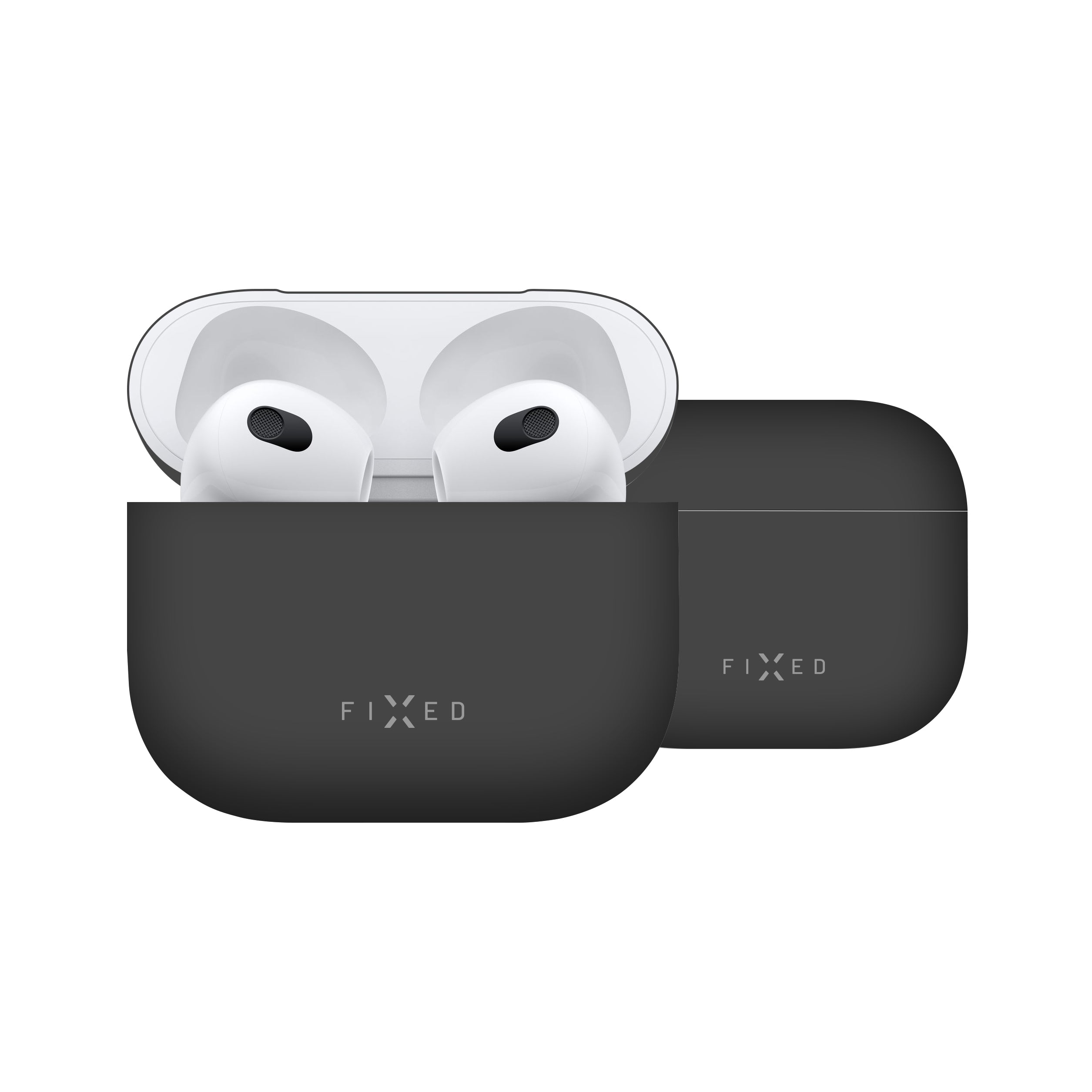 FIXED Silky Silikonfodral för Apple Airpods 3 Svart