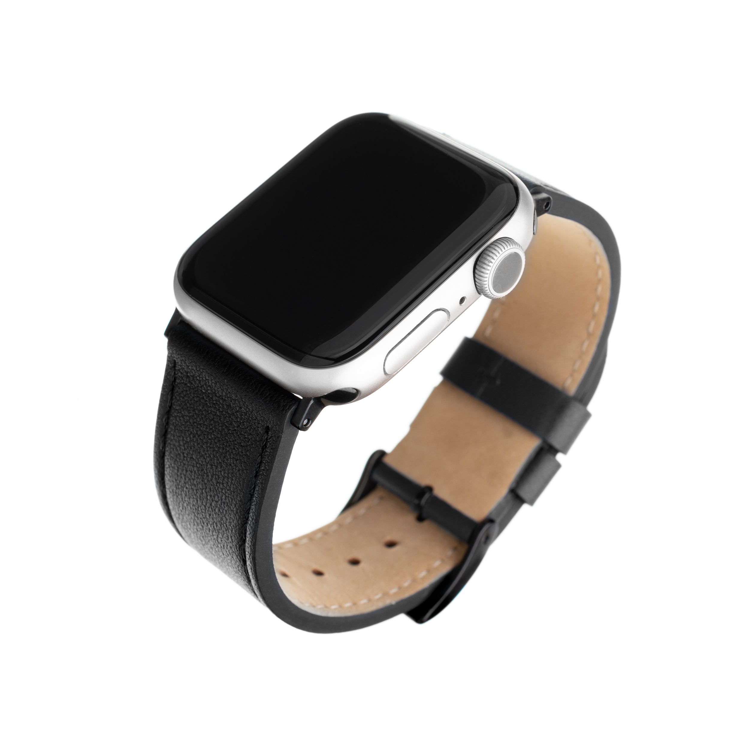 FIXED Äkta läderrem för Apple Watch 38/40/41mm Svart - Travels And Bags