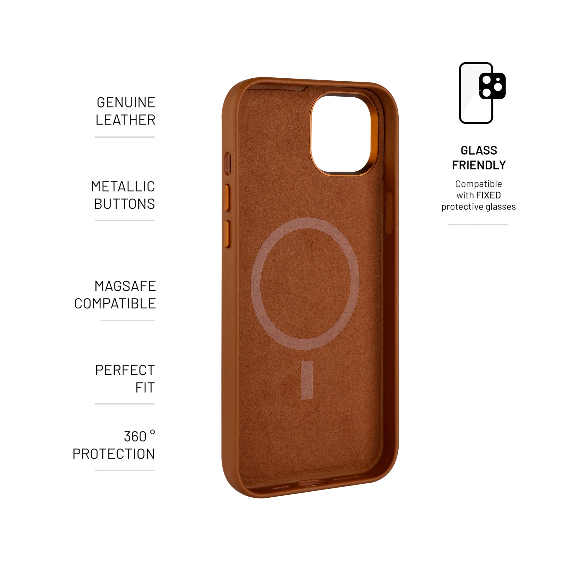 FIXED MagLeather Telefonskal iPhone 15 Brun - Travels And Bags