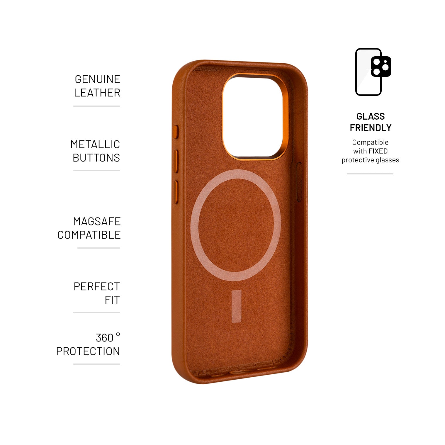 FIXED MagLeather Telefonskal iPhone 15 Pro Brun - Travels And Bags