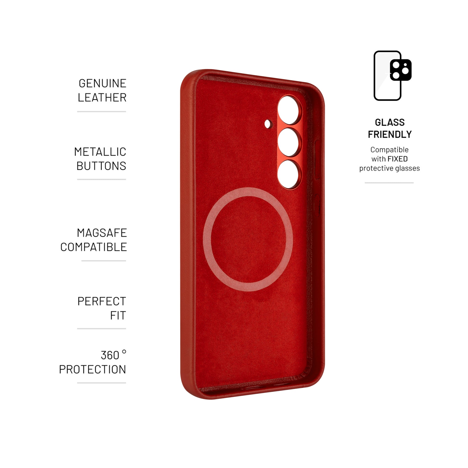 FIXED MagLeather Telefonskal Galaxy S24 5G Röd - Travels And Bags