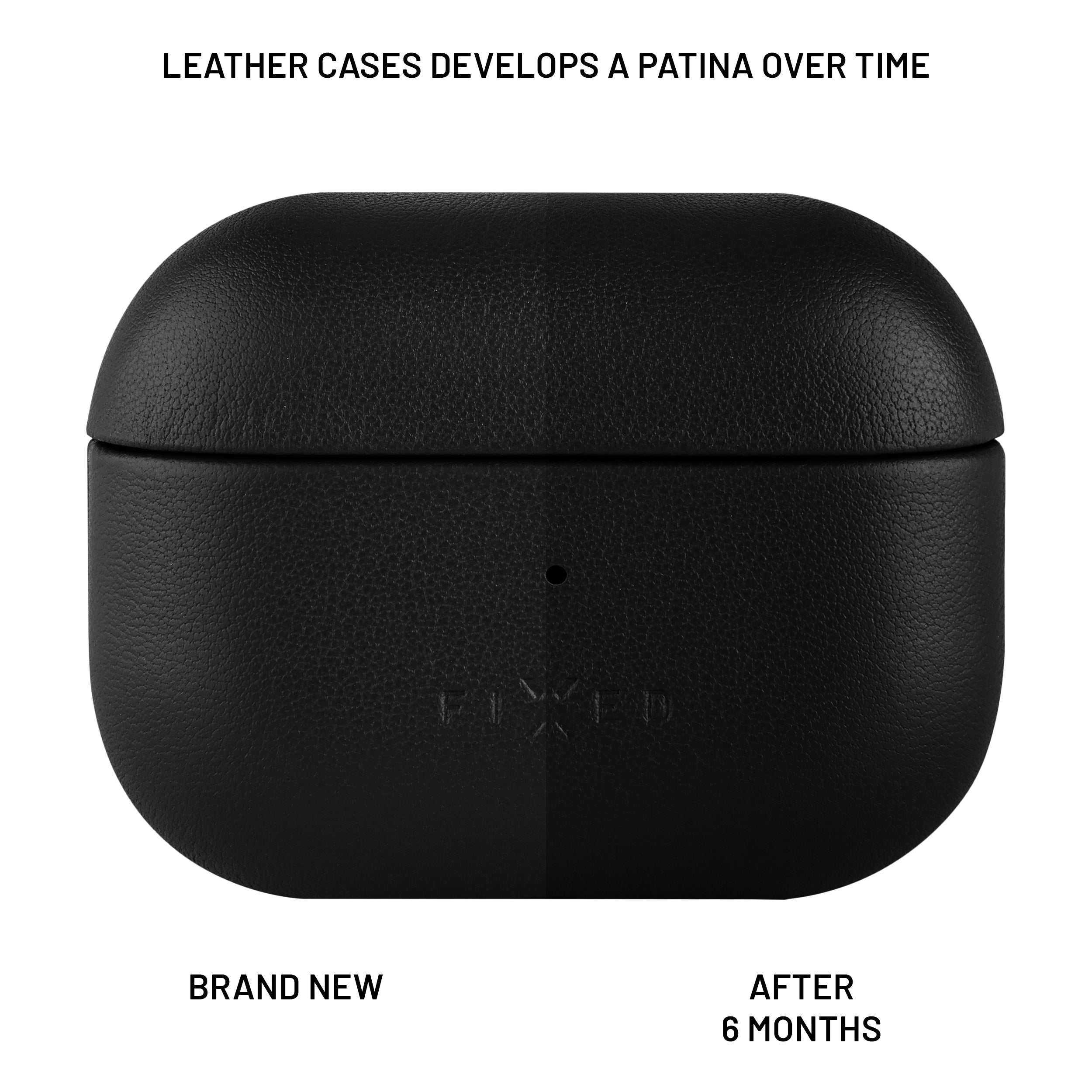 FIXED Äkta läderfodral för Airpods Pro 2 Svart