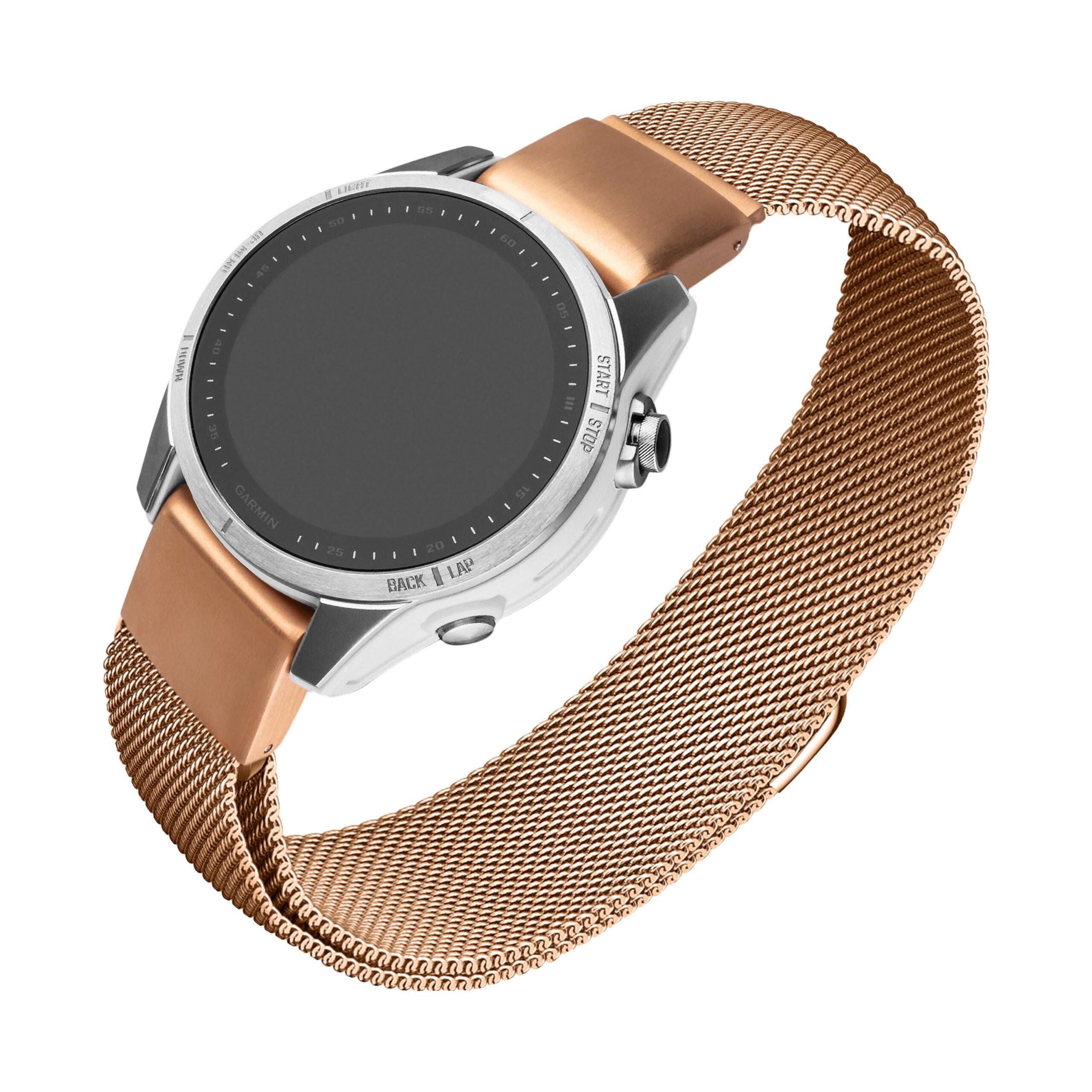 FIXED Mesh metallrem för Garmin QuickFit 20mm Rosa Guld - Travels And Bags