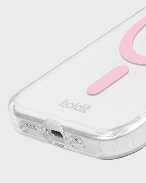 Holdit Telefonskal MagSafe iPhone 12/12 Pro - Transparent/Rosa - Travels And Bags