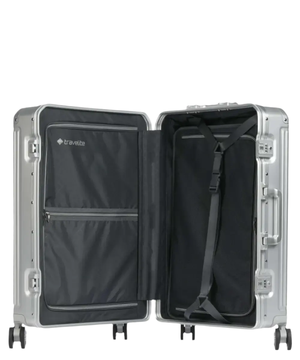 Travelite Next Mellanstor Resväska 67cm - Aluminium - Travels And Bags