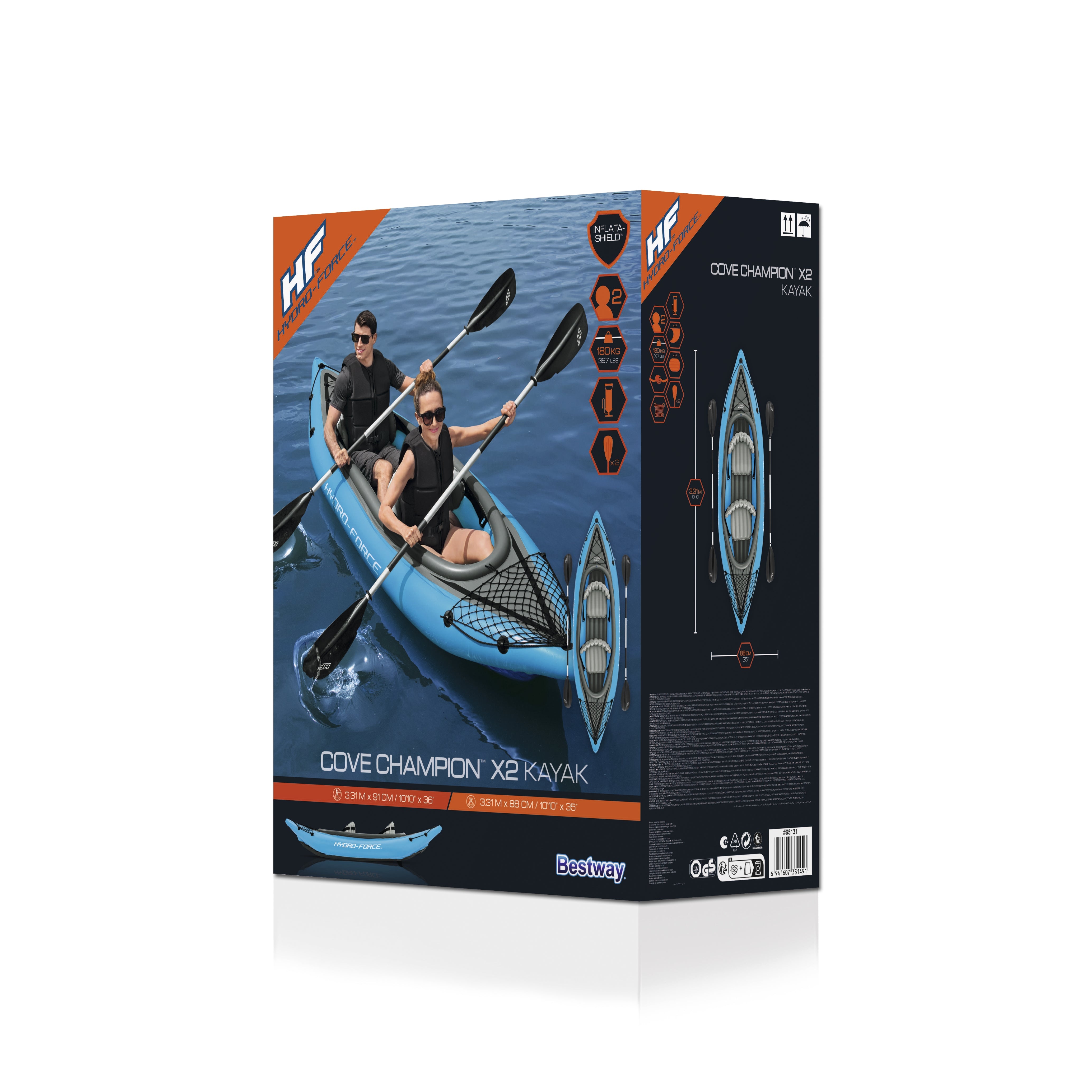 Bestway - Hydro Force Cove Champion X2 Kajak 331 x 88cm - Travels And Bags