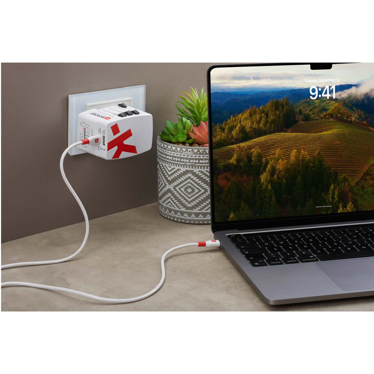 SKROSS - Världsreseadapter AC45PD USB-A+USB-C PD 45W Ojordad - Travels And Bags
