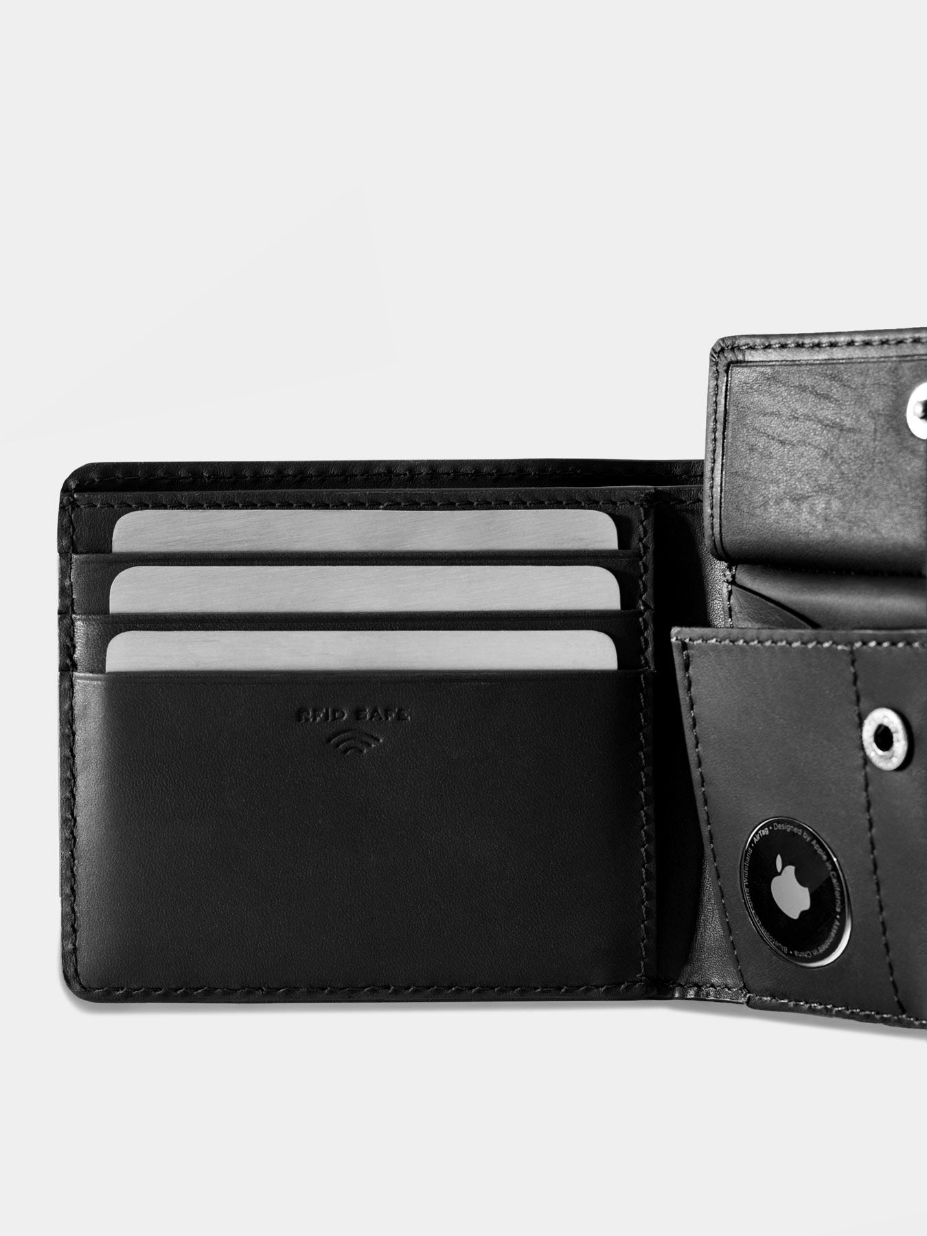 Bifold AirTag black Coin Wallet