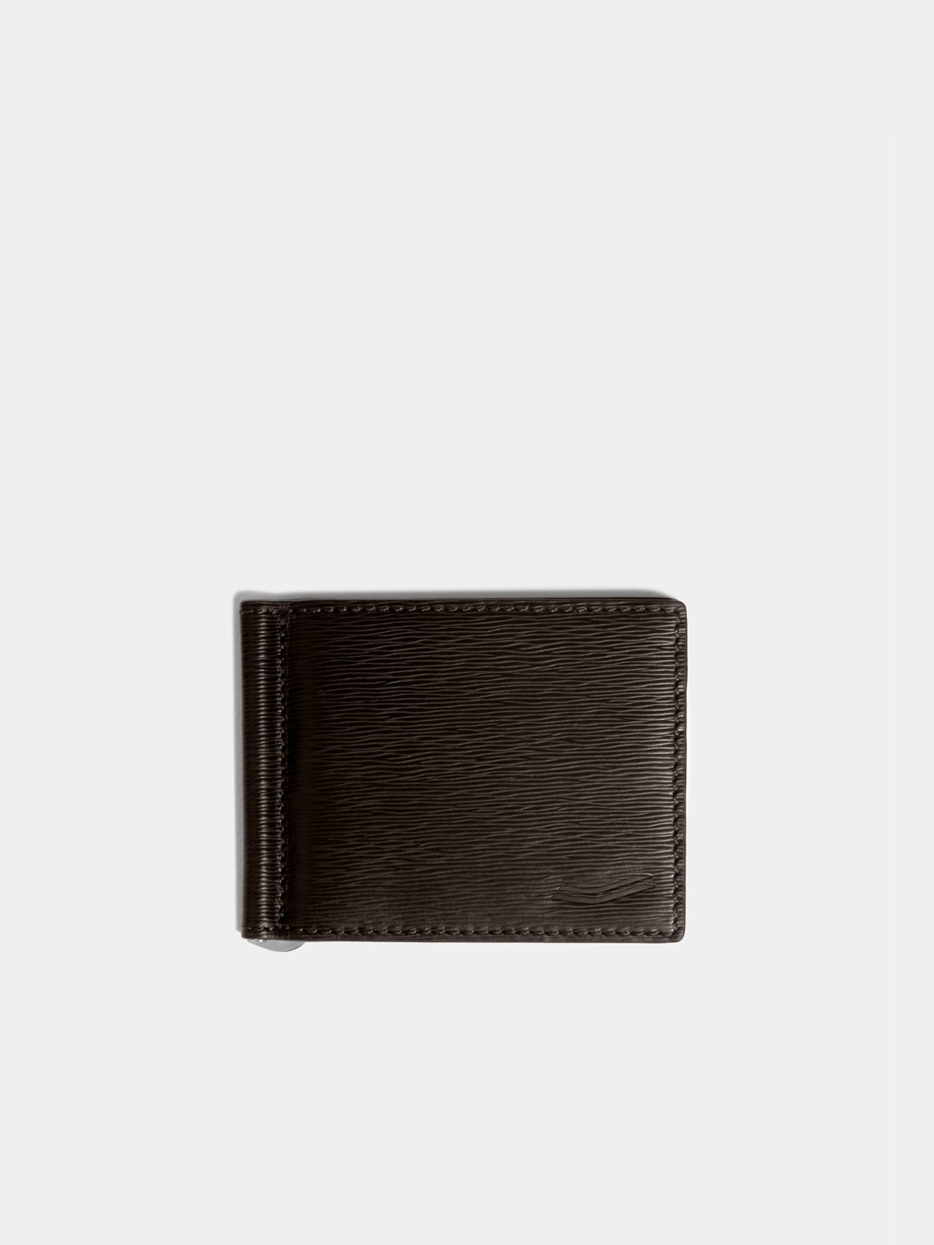 Bifold with Money clip Brown front