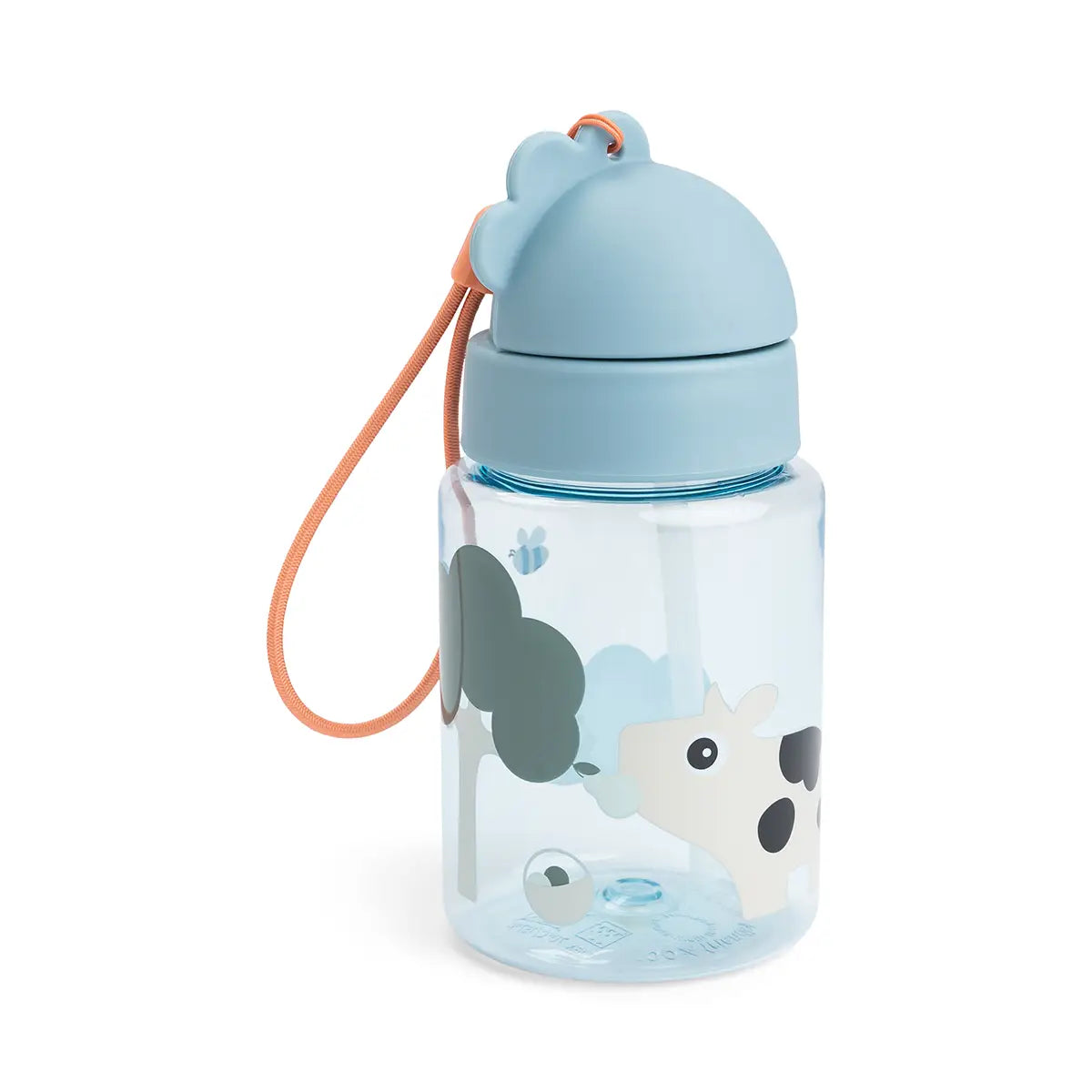 Done by Deer Straw bottle Tiny farm Blå - 280 ml