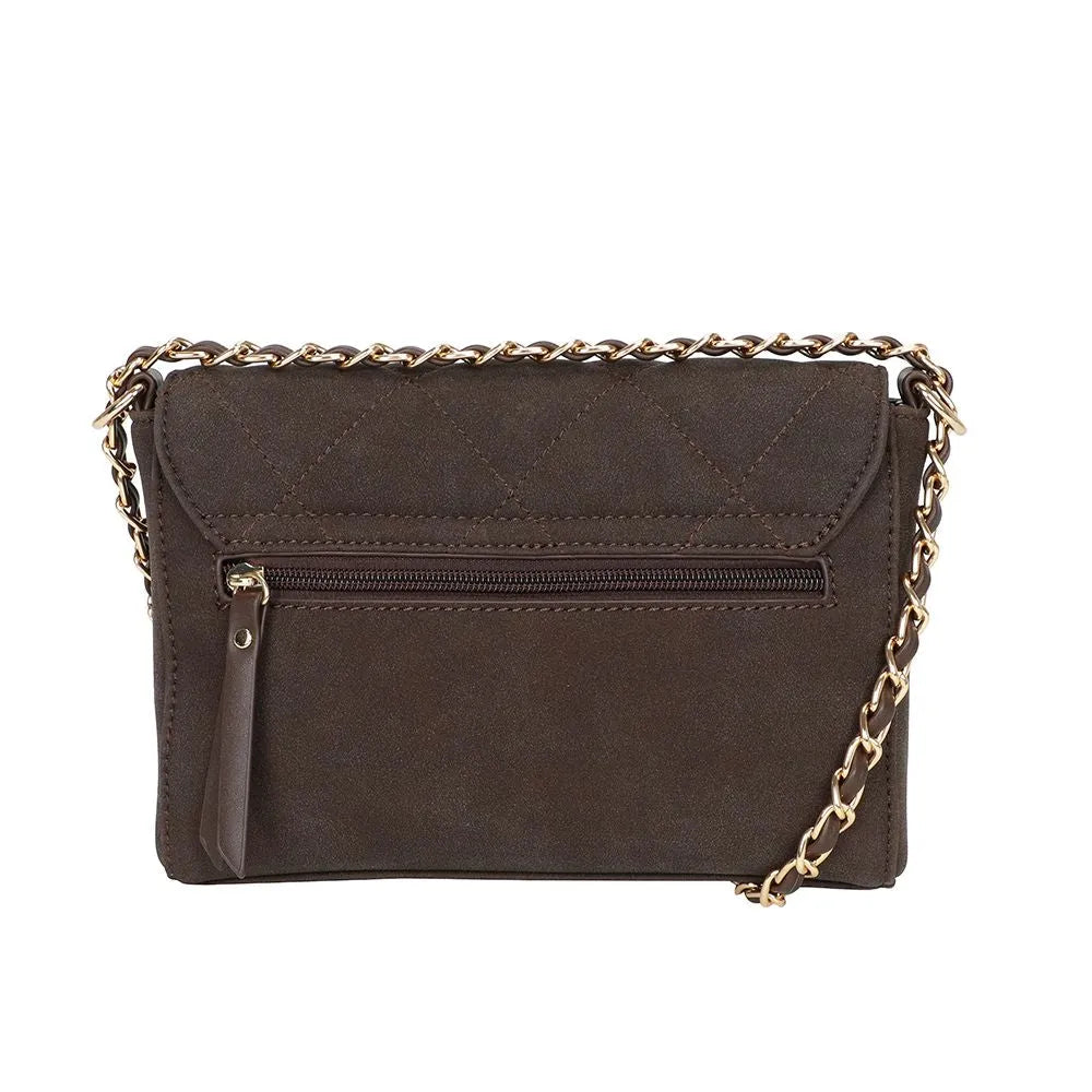 Ulrika Design Gold Bar Axelremsväska 22 cm - Brun