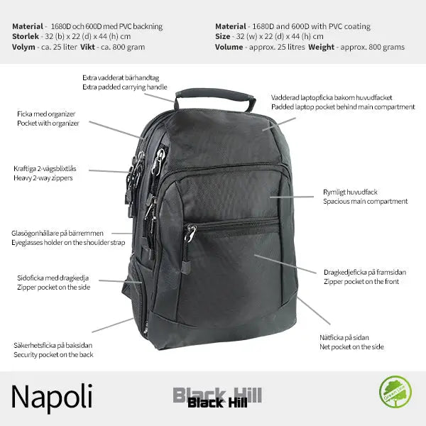 Blackhill Napoli Datorryggsäck - Travels And Bags