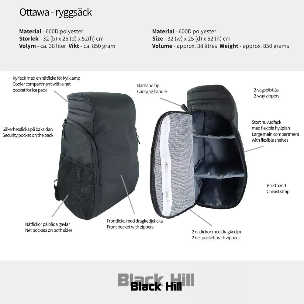 Black Hill Ottawa Ryggsäck - Svart
