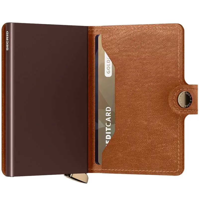 Secrid Premium Miniwallet Kortplånbok - Emboss Lines Cognac Secrid