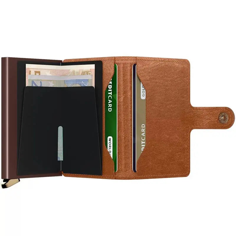 Secrid Premium Miniwallet Kortplånbok - Emboss Lines Cognac Secrid