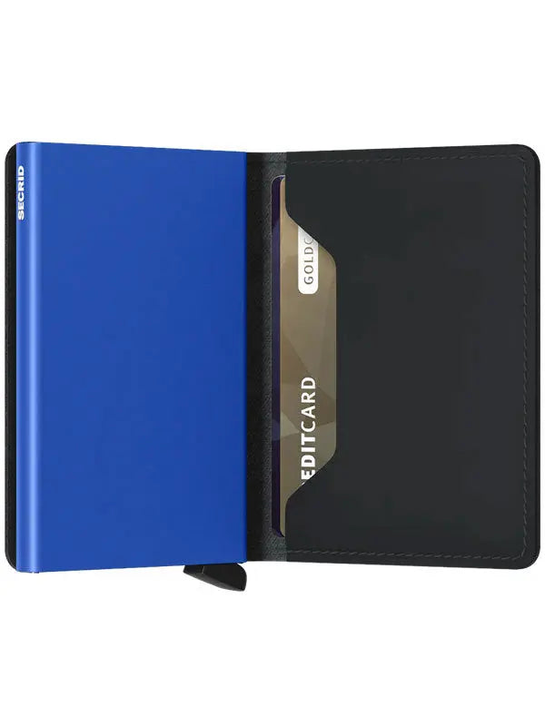 Secrid Slimwallet Kortplånbok - Mattsvart/Blå Secrid