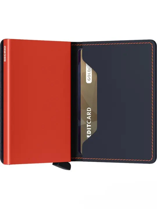 Secrid Slimwallet Kortplånbok - Mattblå/Orange Secrid