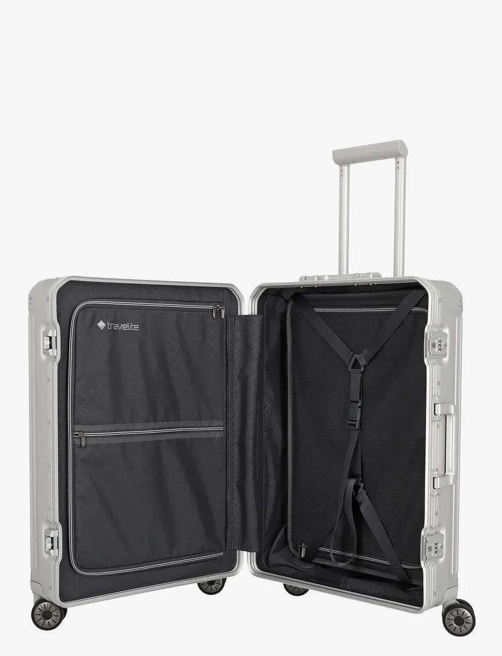 Travelite Next Mellanstor Resväska 67cm - Aluminium - Travels And Bags